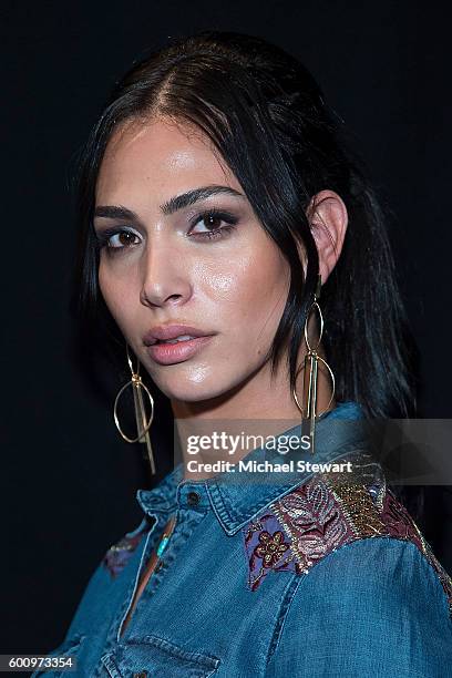 Talleen Abu Hanna attends the Desigual fashion show during September 2016 New York Fashion Week at The Arc, Skylight at Moynihan Station on September...