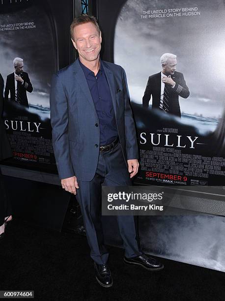 Actor Aaron Eckhart attends Los Angeles industry screening of Warner Bros. Pictures' 'Sully' at Directors Guild Of America on September 8, 2016 in...