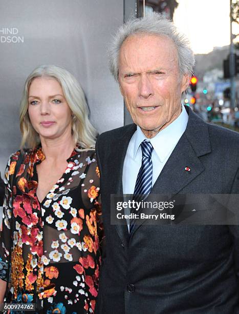 Director Clint Eastwood and Christina Sandera attend the Los Angeles industry screening of Warner Bros. Pictures' 'Sully' at Directors Guild Of...