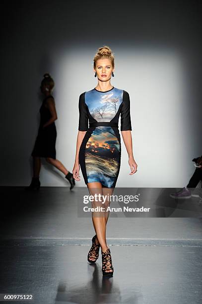 Model walks the runway for Terese Sydonna at the Harlem's Fashion Row fashion show during New York Fashion Week September 2016 at Pier 59 on Thursday...