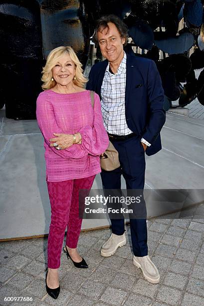 Nicoletta and Jean Christophe Molinier attend the Manolo Valdes Exhibition Preview at Place Vendome on September 8, 2016 in Paris France.