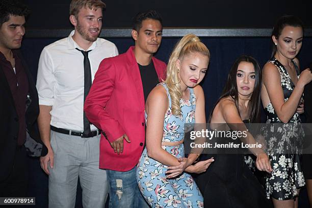 Actors Daniel Vasquez, Chandler Massey, Julian Works, Audrey Whitby, Veronica Merrell and Vanessa Merrell attends the Premiere of Vision Films' "The...