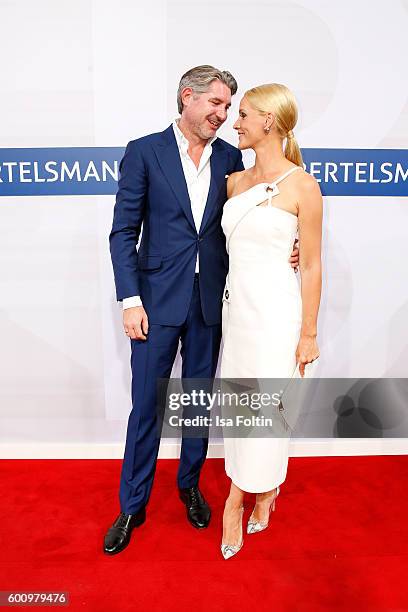 German news anchor Judith Rakers and her husband Andreas Pfaff attend the Bertelsmann Summer Party at Bertelsmann Repraesentanz on September 8, 2016...