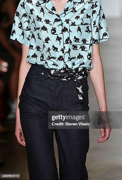 Model walks the runway at the Adam Selman fashion show during New York Fashion Week September 2016 at Milk Studios on September 8, 2016 in New York...