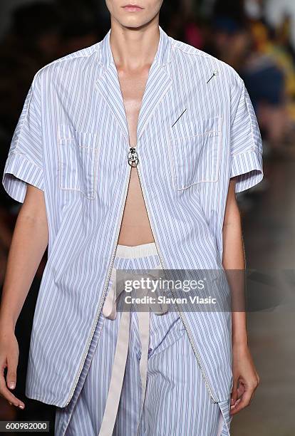 Model walks the runway at the Adam Selman fashion show during New York Fashion Week September 2016 at Milk Studios on September 8, 2016 in New York...