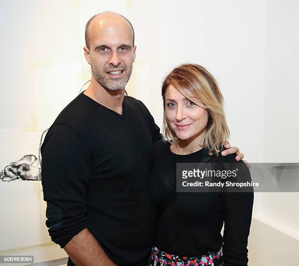 Director Edoardo Ponti and actress Sasha Alexander attend OTHER Gallery's Los Angeles opening of Lorien Haynes "Have You See Her?" Exhibition on...