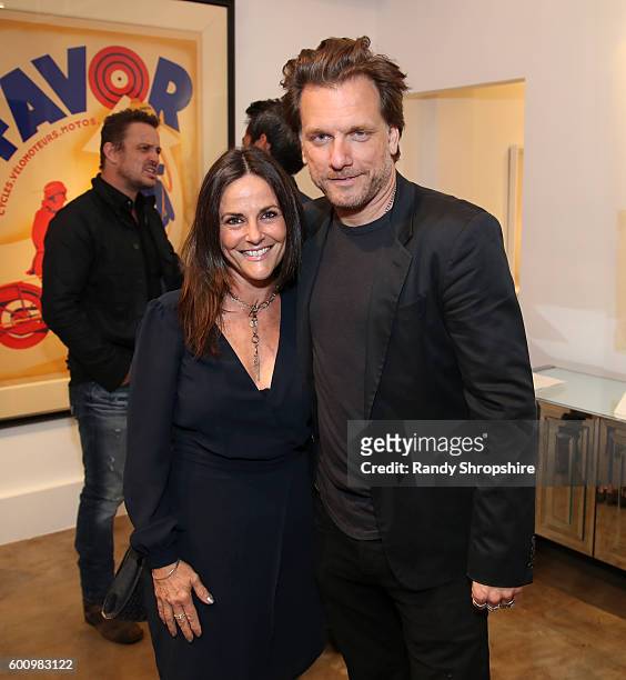Actress Gia Carides and gallery owner Kelly Cole attend OTHER Gallery's Los Angeles opening of Lorien Haynes "Have You See Her?" Exhibition on...