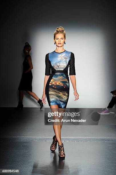 Model walks the runway for Terese Sydonna at the Harlem's Fashion Row fashion show during New York Fashion Week September 2016 at Pier 59 on Thursday...