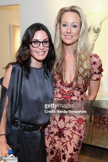 Actress Courteney Cox and Lorien Haynes attend OTHER Gallery's Los Angeles opening of Lorien Haynes "Have You See Her?" Exhibition on September 8,...