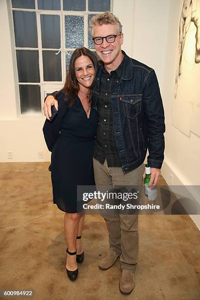 Actors Gia Carides and Tate Donovan attend OTHER Gallery's Los Angeles opening of Lorien Haynes "Have You See Her?" Exhibition on September 8, 2016...