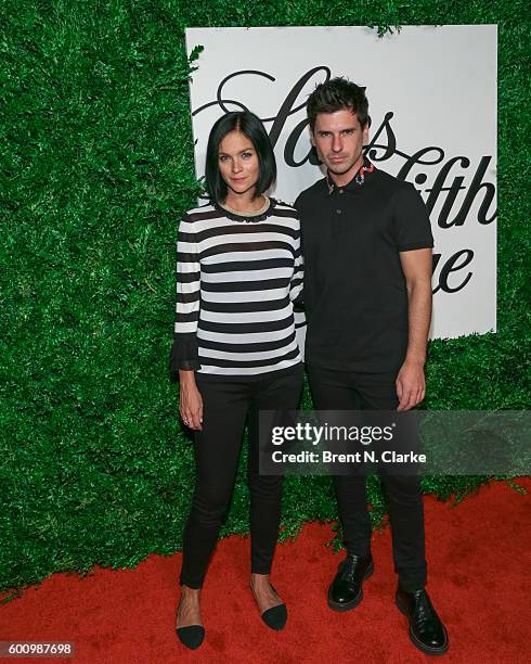 DJs Leigh Lazark and Geordon Nicol attend the Saks Downtown x Vogue event held at Saks Downtown on September 8, 2016 in New York City.
