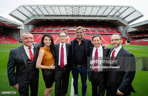 Chief Executive Ian Ayre, Linda Pizzuti Henry, Principal Owner John W. Henry, team manager Jurgen Klopp, Club Chairman Tom Werner, and President Mike...