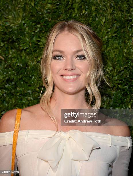 Lindsay Ellingson attends the Saks Downtown x Vogue event at Saks Downtown on September 8, 2016 in New York City.