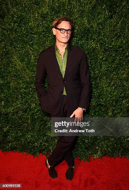 Hamish Bowles attends the Saks Downtown x Vogue event at Saks Downtown on September 8, 2016 in New York City.