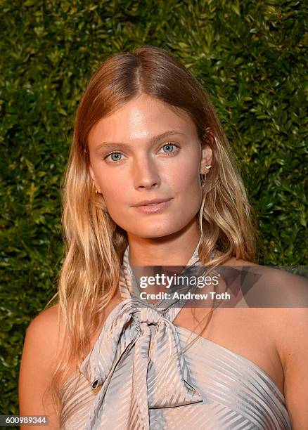 Constance Jablonski attends the Saks Downtown x Vogue event at Saks Downtown on September 8, 2016 in New York City.