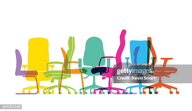 illustrazioni stock, clip art, cartoni animati e icone di tendenza di ufficio sedie  - variety