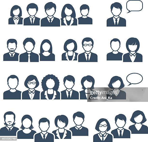 people icon set - business person stock illustrations