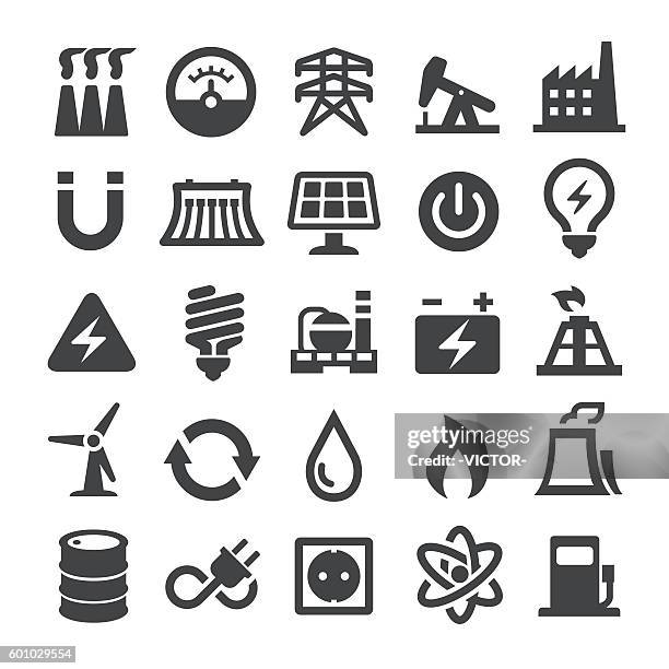 power generation and fuel icons - smart series - oil drum stock illustrations