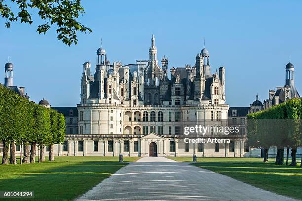 The royal French Renaissance Chateau de Chambord, one of the Chateaux of the Loire Valley, Loir-et-Cher, France.