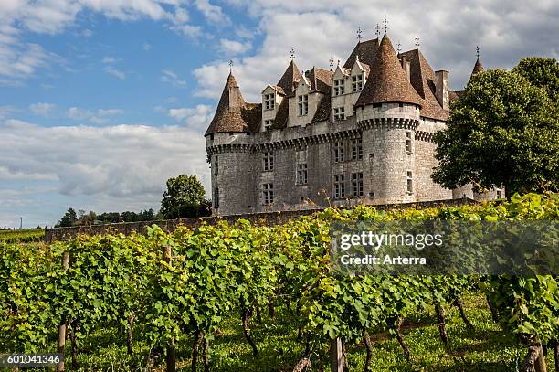 The castle Chateau de Monbazillac and vineyard, Dordogne, Aquitaine, France.
