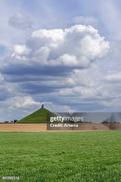 The Lion Hill, monument remembering the 1815 Napoleonic war, the Battle of Waterloo at Braine l'Alleud / Eigenbrakel, Belgium.