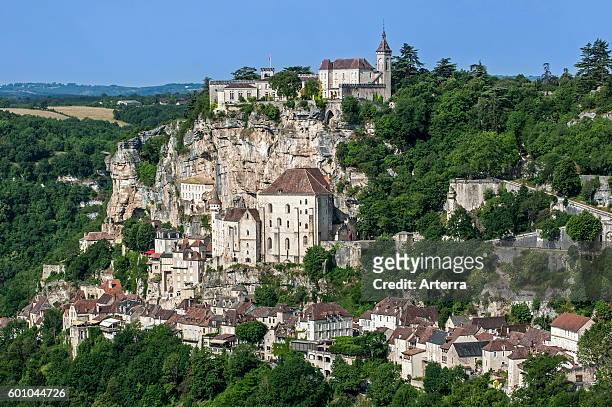 View over Rocamadour, Episcopal city and sanctuary of the Blessed Virgin Mary, Lot, Midi-Pyrenees, France.