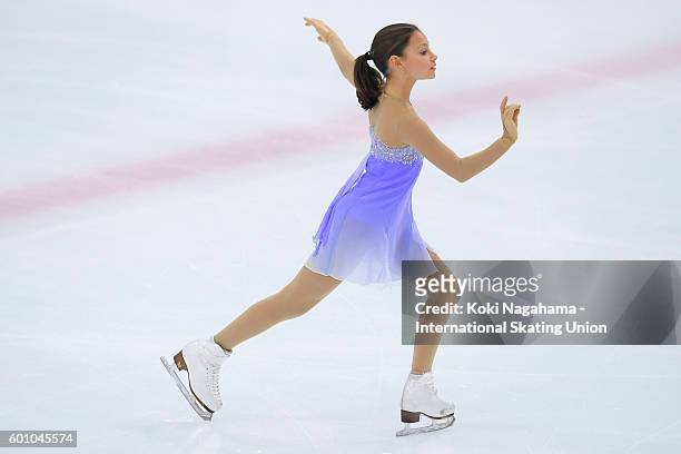 Sofia Samodurova of Russia competes in the women's short program during the ISU Junior Grand Prix of Figure Skating - Yokohama on September 9, 2016...