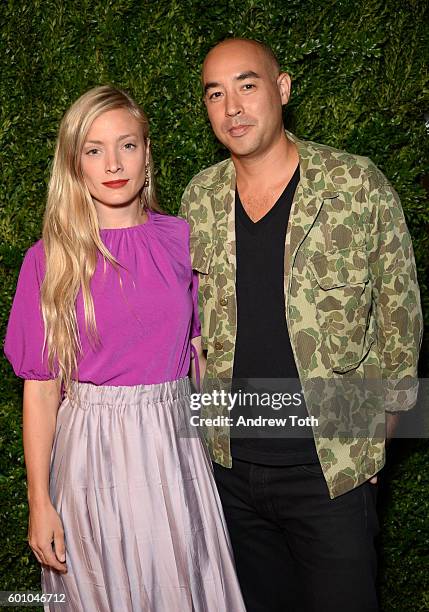 Kate Foley and Max Osterweis attend the Saks Downtown x Vogue event at Saks Downtown on September 8, 2016 in New York City.