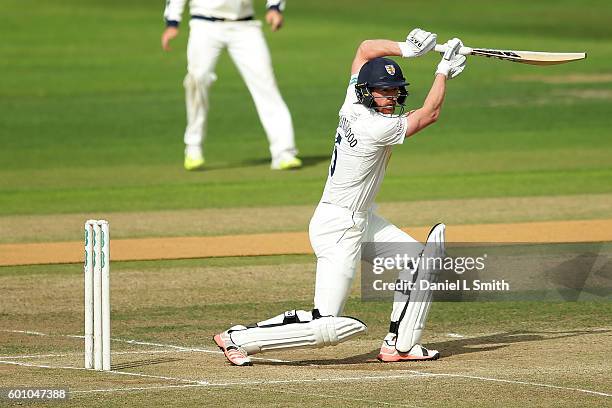 Durham captain Paul Collingwood bats during Day Four of the Specsavers County Championship Division One match between Yorkshire and Durham at...