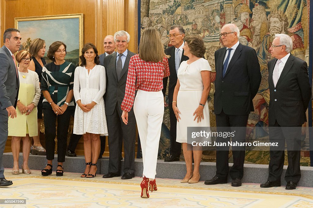 Spanish Royals Attend Audiences At Zarzuela Palace