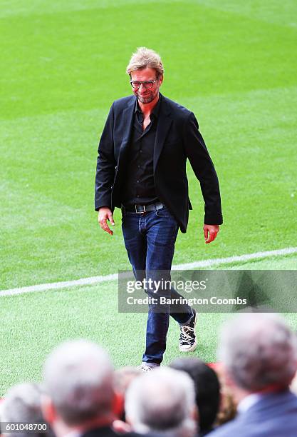 Liverpool manager Jurgen Klopp during the opening of the new stand and facilities at Anfield on September 9, 2016 in Liverpool, England.