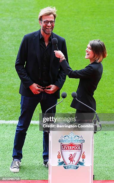 Liverpool manager Jurgen Klopp during the opening of the new stand and facilities at Anfield on September 9, 2016 in Liverpool, England.