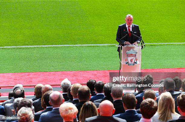 Liverpool's CEO Ian Ayre during the opening of the new stand and facilities at Anfield on September 9, 2016 in Liverpool, England.