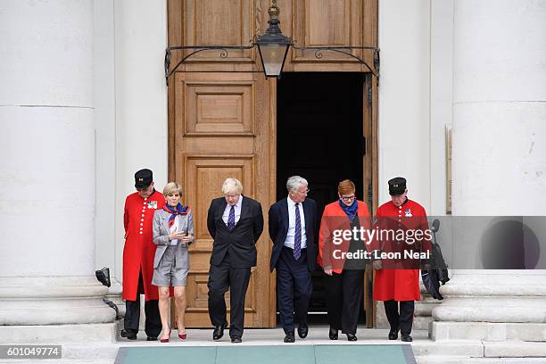 Australian Foreign Minister Julie Bishop , British Foreign Secretary Boris Johnson , British Defence Secretary Michael Fallon and Australian Defence...
