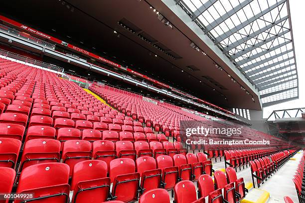 General view during the opening event of the Anfield Home of Liverpool Main Stand, at Anfield on September 9, 2016 in Liverpool, England.