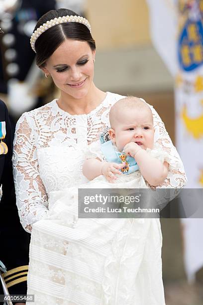 Princess Sofia attend the christening of Prince Alexander of Sweden at Drottningholm Palace Chapel on September 9, 2016 in Stockholm, Sweden.