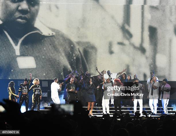 Kima Raynor Dyson of Total, Pamela Long of Total, Keisha Spivey Epps of Total, Q Parker of 112, Tyrese Gibson, Slim of 112, Sean 'P. Diddy' Combs aka...