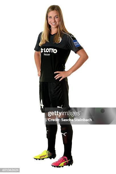 Jackie Groenen of 1. FFC Frankfurt poses during the Allianz Women's Bundesliga Club Tour on September 2, 2016 in Frankfurt, Germany.