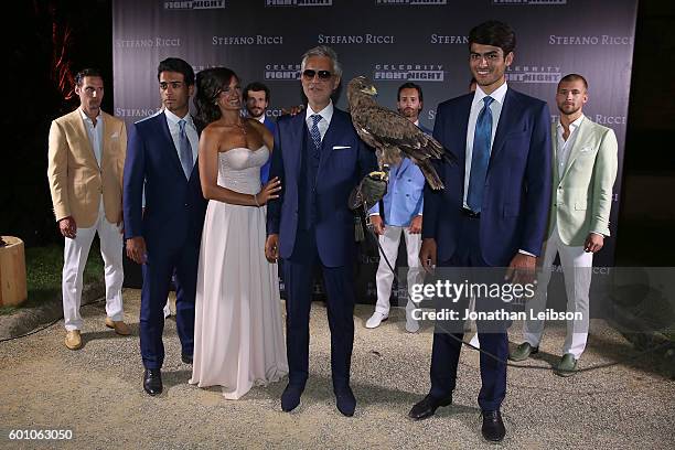 Amos,Veronica, Andrea and Matteo Bocelli attend the Basilica di Santa Croce Dinner and Reception as part of Celebrity Fight Night Italy benefitting...