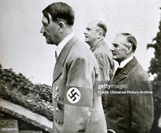 Photographic print of Adolf Hitler a German politician who was the leader of the Nazi Party, Chancellor of Germany, and Fuhrer of Nazi Germany,...