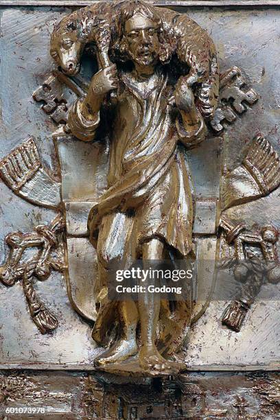 Ars-sur-Fromans. Sanctuary-Shrine of Jean-Marie Vianney . Jesus Christ. The Good Shepherd. France.