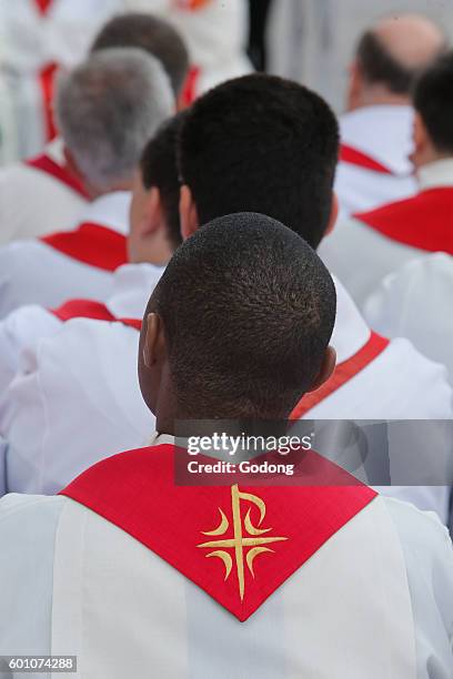 Priest ordinations at Notre-Dame de Paris cathedral. Paris, France.