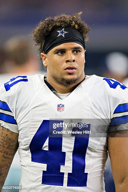 Keith Smith of the Dallas Cowboys on the sidelines during a preseason game against the Houston Texans at AT&T Stadium on September 1, 2016 in...