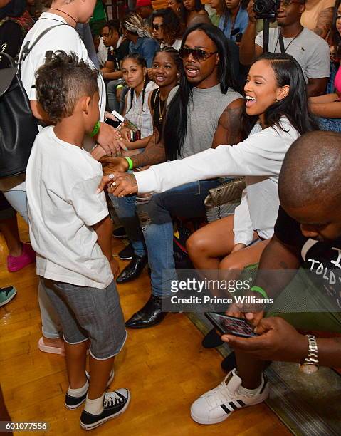 September 4:Dwayne Michael Carter III and Karrueche Tran attend LudaDay Weekend Celebrity Basketball Game at Morehouse College Forbes Arena on...