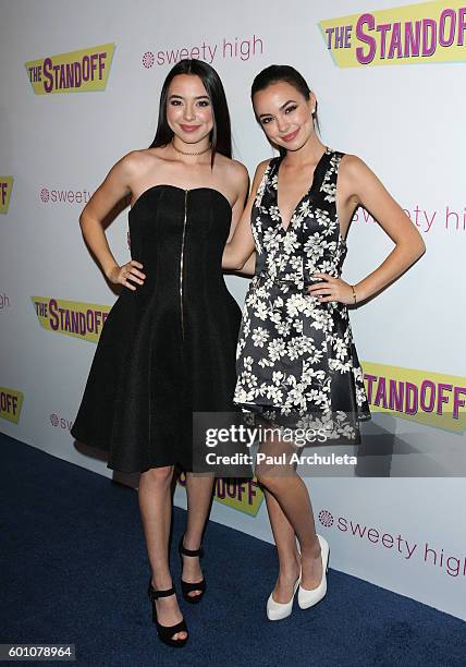 Actors Veronica Merreel and Vanessa Merrell attend the premiere of "The Standoff" at Regal LA Live: A Barco Innovation Center on September 8, 2016 in...