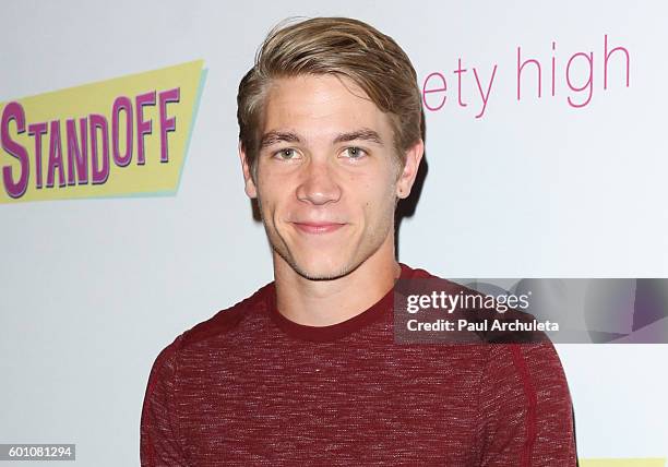 Actor Lucas Adams attends the premiere of "The Standoff" at Regal LA Live: A Barco Innovation Center on September 8, 2016 in Los Angeles, California.