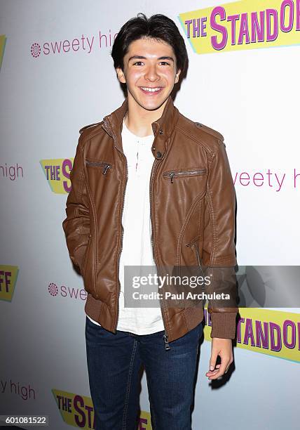 Actor Sloane Morgan Siegel attends the premiere of "The Standoff" at Regal LA Live: A Barco Innovation Center on September 8, 2016 in Los Angeles,...