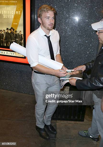 Chandler Massey is seen outside the premiere of "Standoff" on September 8, 2016 arriving to the premiere of "Sully" in Los Angeles, CA.