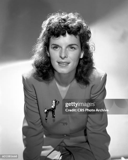 Radio actress Mercedes McCambridge for the program I Love A Mystery Hollywood, CA. Image dated June 1, 1943.