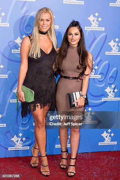 Chloe Meadows and Courtney Green arrive for the National Lottery Awards 2016 at The London Studios on September 9, 2016 in London, England.